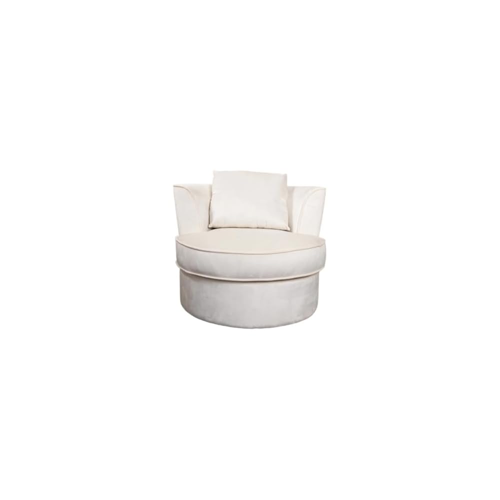 White Single Sofa Chair 360°Rotating Sofa Chair for Living Room Bedroom