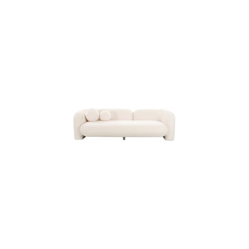 Amelie 91" Cream Contract-Grade Faux Fur Sofa - TOV Furniture