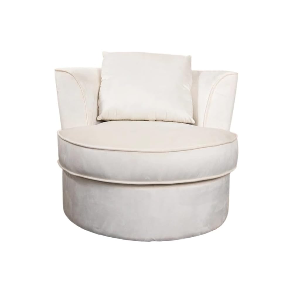 White Single Sofa Chair 360°Rotating Sofa Chair for Living Room Bedroom