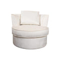 White Single Sofa Chair 360°Rotating Sofa Chair for Living Room Bedroom