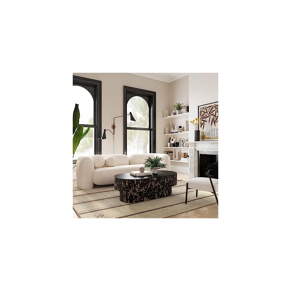 Amelie 91" Cream Contract-Grade Faux Fur Sofa - TOV Furniture