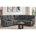 Reclining Sectional Sofa, L Shaped Recliner Couch, 6 Seater, Dark Gray