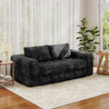EROMMY 76'' Loveseat Boneless Couch, Oversized Cloud Tufted Sofa with Deep Seat, 3 Seater Memory Foam Couch for Apartment, No Assembly Required Soft Chenille Sofa, Black